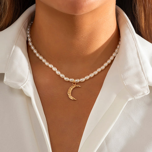 Pearl necklace - rice grain shape