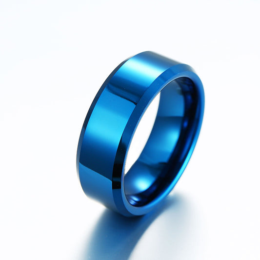 Blue tungsten steel - Men's ring